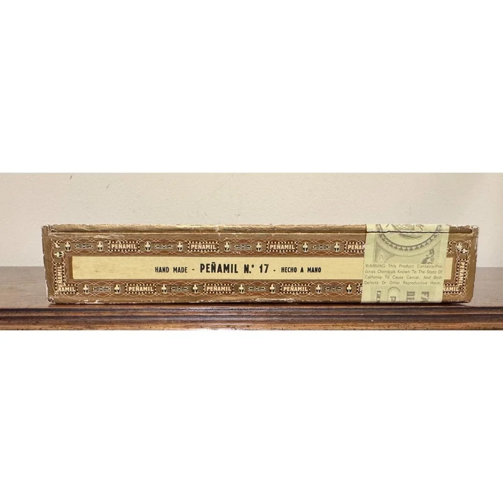 Vintage Penamil No 17 Hand Made Wooden Cigar Box Canary Islands Spain Tobacciana
